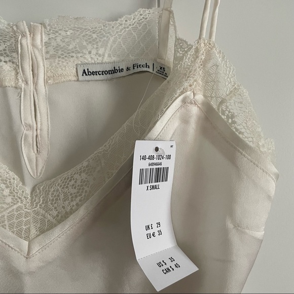 Abercrombie and Fitch Satin White Lace Cami Tank - Picture 2 of 3